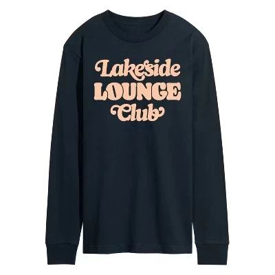Мужская футболка Lakeside Lounge Club с длинным рукавом и графическим рисунком, синяя