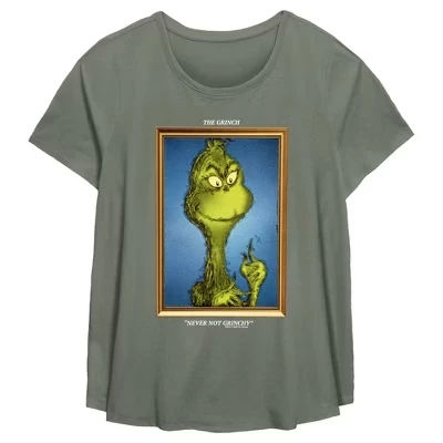 Женская футболка The Grinch с картиной Гринча, шалфейная