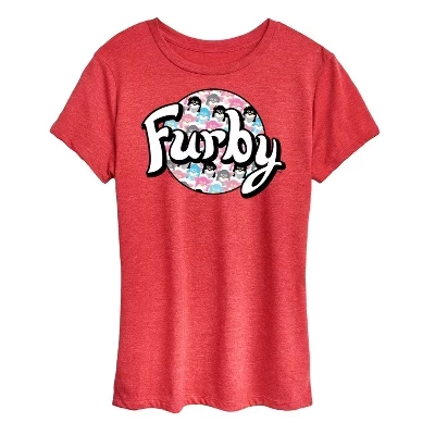Женская футболка Furby Logo Circle с принтом, красная