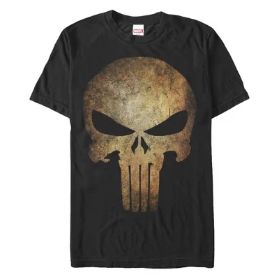 Мужская футболка с логотипом Punisher Rusty Skull, черная