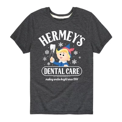 Футболка для мальчиков - Rudolph - Hermeys Dental Care с коротким рукавом и графическим рисунком heather charcoal