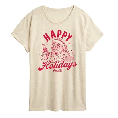Женская футболка Happy Holidays Coca-Cola с коротким рукавом и рисунком birch