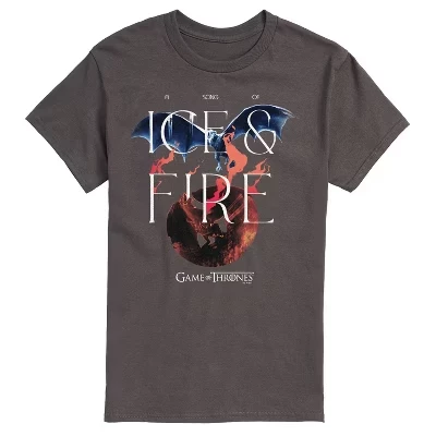 Мужская футболка с коротким рукавом Fire And Ice Got и графическим рисунком charcoal
