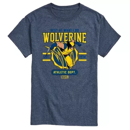 Мужская футболка Wolverine Collegiate Scratch с коротким рукавом и графическим рисунком heather blue