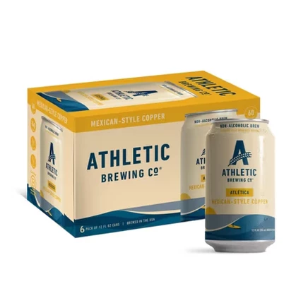 Безалкогольное пиво mpany Cerveza Atletica Светлое медное в банках по 6 штук/12 жидких унций