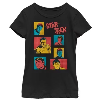 Футболка Girl's : The Original Series Retro Character Squares черного цвета