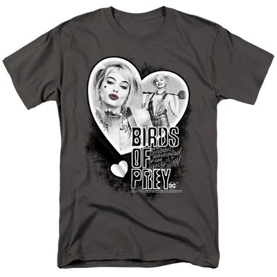 Футболка для взрослых Birds Of Prey Heart Harley цвета древесного угля