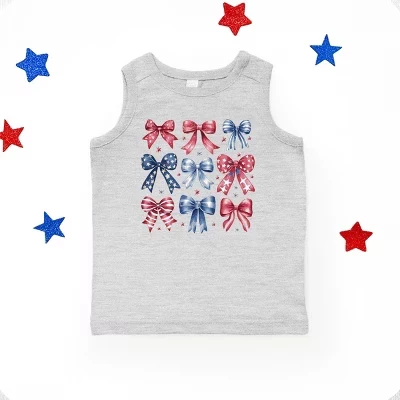 Молодежная майка Coquette Bow Chart Stars And Stripes, цвет серый