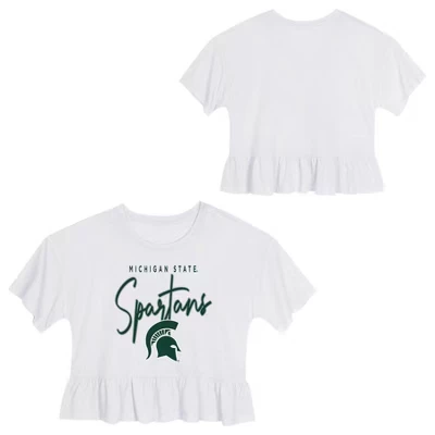 Футболка с рюшами для девочек Michigan St. Spartans