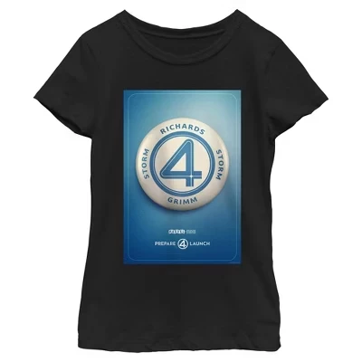 Футболка Girls The Fantastic Four: First Steps Prepare 4 для запуска черная