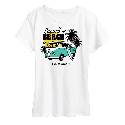 Женская футболка с коротким рукавом и графическим рисунком Laguna Beach California, белая