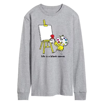 Мужская футболка с длинным рукавом и графическим рисунком Sam I Am Life Is A Blank Canvas athletic heather