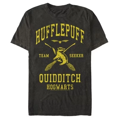 Мужская футболка Harry Potter Hufflepuff Seeker, черная