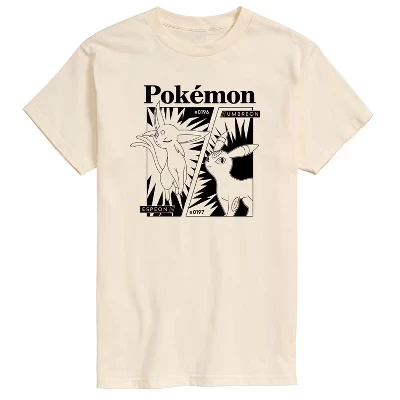 Мужская футболка с коротким рукавом и рисунком из комиксов Pokémon - Espeon Umbreon кремового цвета