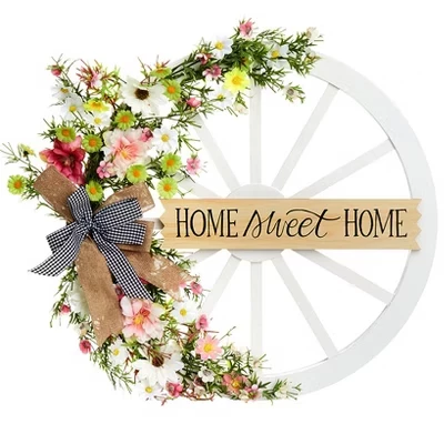 Коллекционный венок Wagon Wheel White Wildflower Или Коричневый Подсолнух - белый