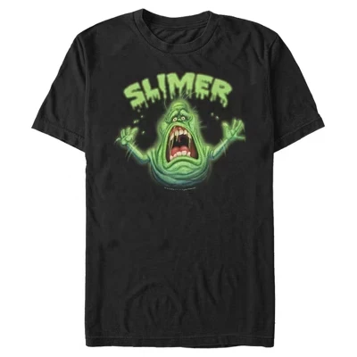 Мужская футболка Ghostbusters с принтом Slimer, черная