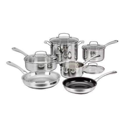 Набор посуды Cuisinart Classic Stainless, 10 предметов, нержавеющая сталь