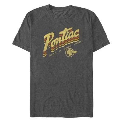 Мужская футболка General Motors Pontiac в стиле ретро с логотипом charcoal heather