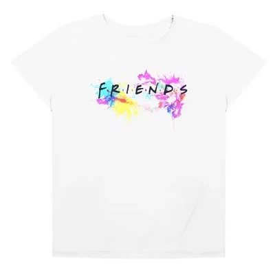 Женская свободная футболка из акварельного трикотажа Triblend Jersey белого цвета