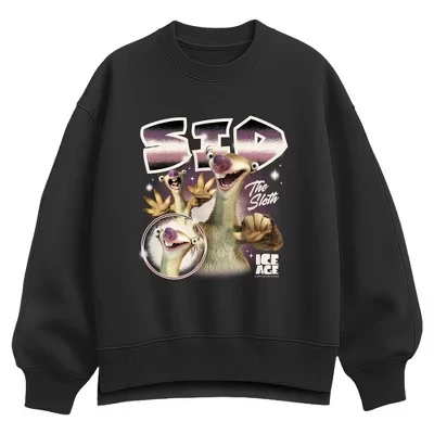 Женский флисовый свитшот Ice Age «Сид», черный