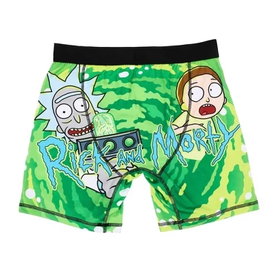 Мужские боксеры Rick and Morty с порталом, зеленые