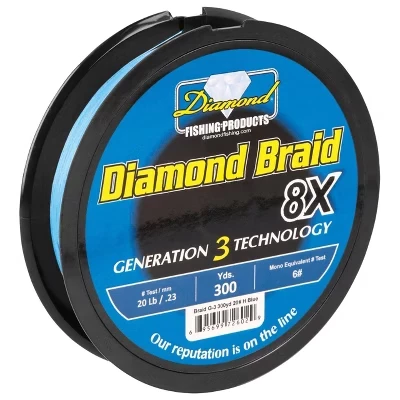 Плетёная леска Diamond Gen III 8X 274 м, 4,5 кг, синяя