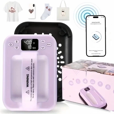 Термопресс Homdox Smart Mini 7″×5″ с Bluetooth, фиолетовый