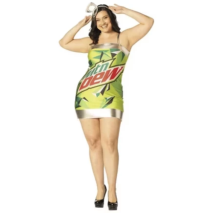 Женское костюмированное платье Mountain Dew Dress L зеленого цвета