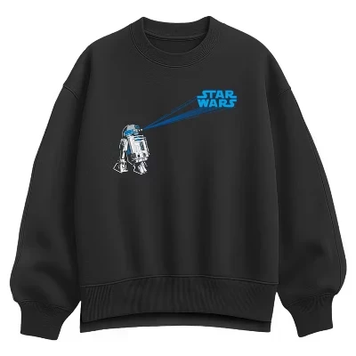Женская толстовка R2 Project Oversize из флиса черного цвета