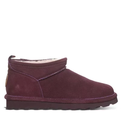 Женские очень короткие широкие ботинки BEARPAW цвета баклажан