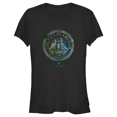 Женская футболка Juniors Womens The Batman City of Gotham черного цвета
