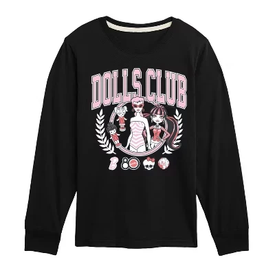 Футболка с длинным рукавом и рисунком Dolls Club, черная
