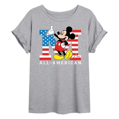 Женская футболка с изображением флага Микки Мауса All American Oversize Graphic