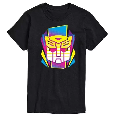 Мужская футболка с изображением автобота Icon Autobot в полутонах, с коротким рукавом, черная