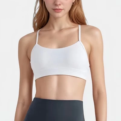 Женский топ-бра Anna-Kaci Active, тонкие бретели, белый