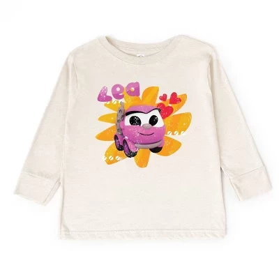 Футболка Leo the Truck Lea Name Distressed - Kids для малышей с длинным рукавом и рисунком natural