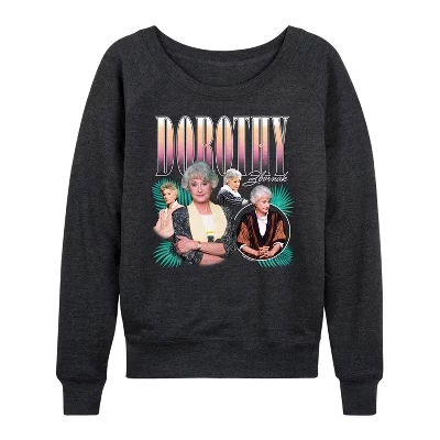Женская - Golden Girls - Dorothy Bootleg Легкая французская махровая рубашка с широким вырезом и длинным рукавом с графическим рисунком heather charcoal
