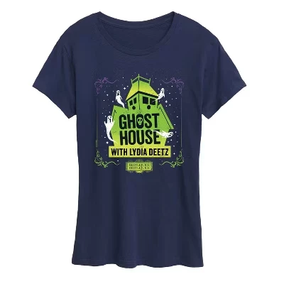 Женская футболка Beetlejuice Lydia Deetz Ghost House, синяя