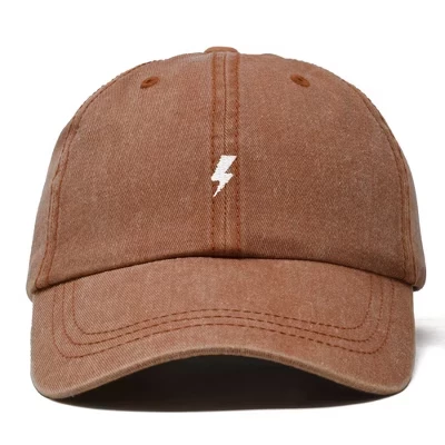 Лил Болт Вышитая хлопчатобумажная летняя уличная бейсболка Dad Hat мужская оранжевая