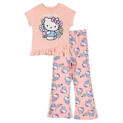 Комплект для девочки Hello Kitty футболка и леггинсы, розовый