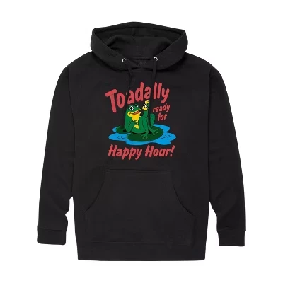 Мужская толстовка-пуловер из флиса с рисунком Toadally Ready For Happy Hour, черный