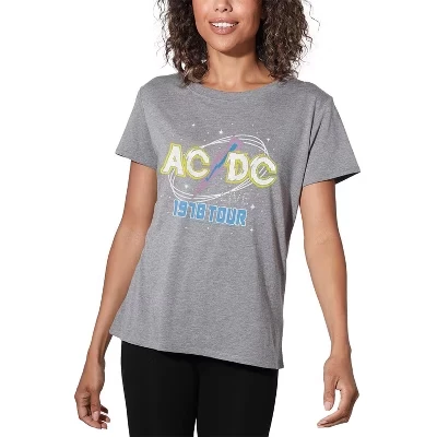 Женская свободная футболка ACDC Live athletic heather
