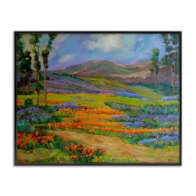 Обильный луговой пейзаж в рамке Giclee Art black