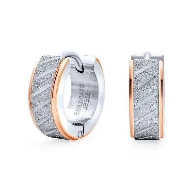 Серьги-кольца Bling Jewelry, сталь, розовые