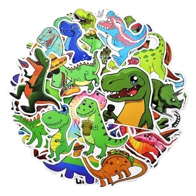 Стикеры Wrapables виниловые водостойкие, 100 шт dino fun