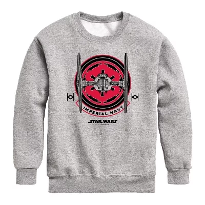 Imperial Navy Flight Patch Graphic Long Sleeve Fleece Sweatshirt athletic heather