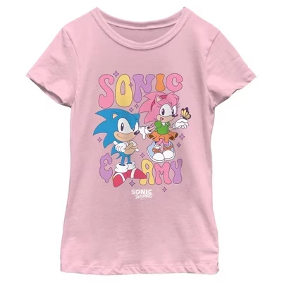 Футболка для девочек Sonic Cute Couple, розовая