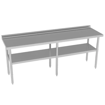 Рабочий стол COZONY NSF из нержавеющей стали 183×61 см, без колес, с задней стенкой