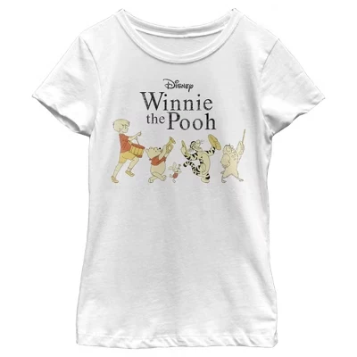 Футболка для девочек Winnie the Pooh «Музыкальный парад», белая