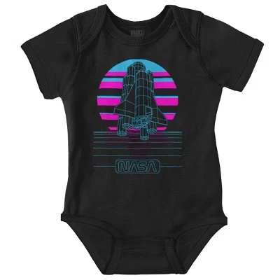 Технические характеристики Vaporwave NASA Space Shuttle Детский комбинезон для мальчиков или девочек Лицензированный черный